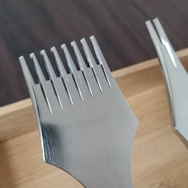 KL French style pricking iron re verse set 2+8 teeth