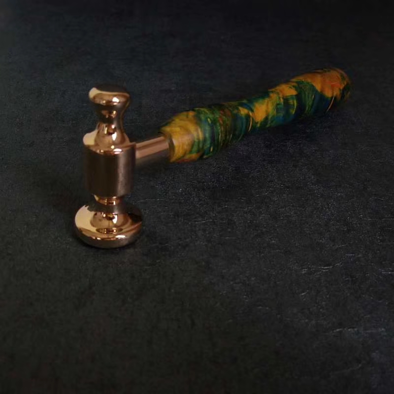 KL Custom Made Stabilized Handle Brass Hammer