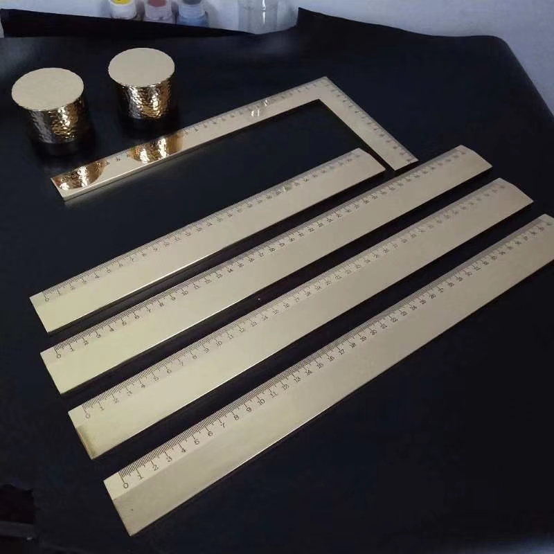 KL High Polish Solid Brass Ruler