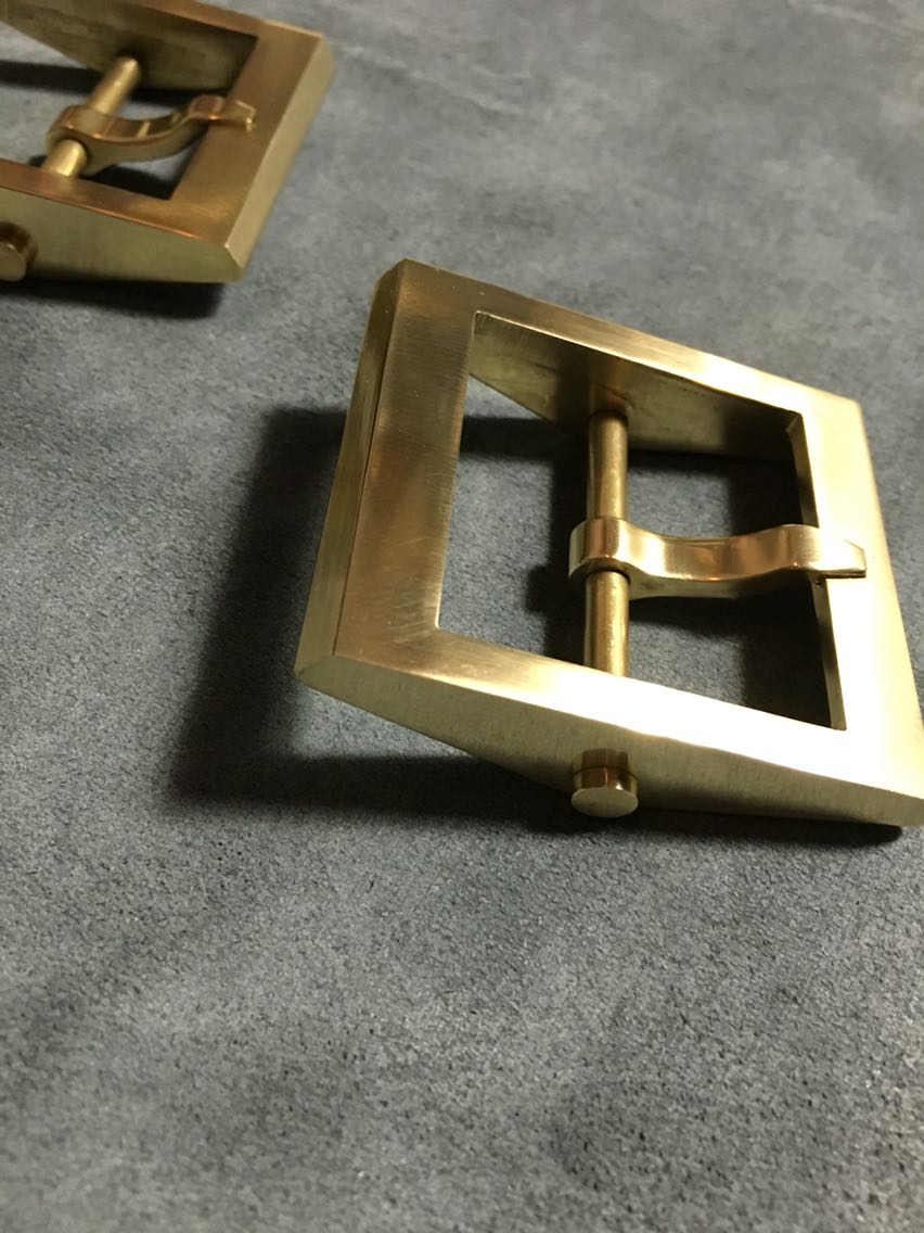 Handmade solid brass square buckle