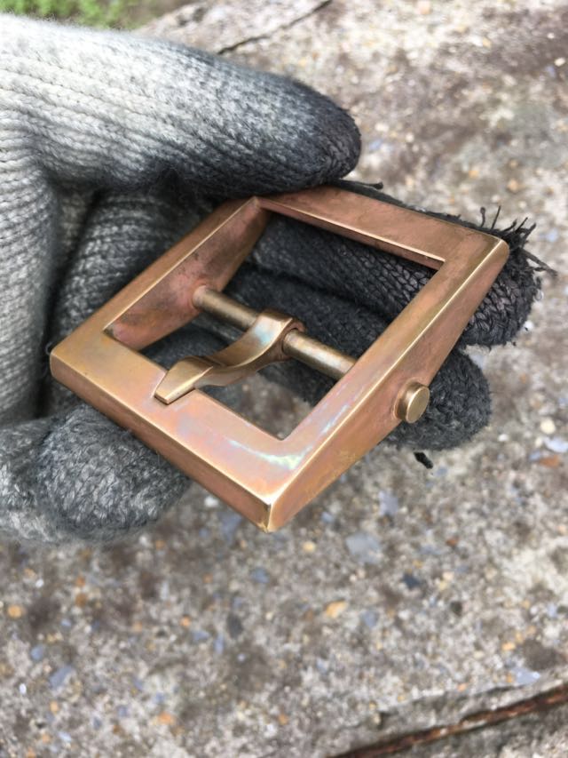 Handmade solid brass square buckle