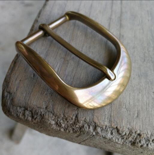 Custom made solid brass belt buckle