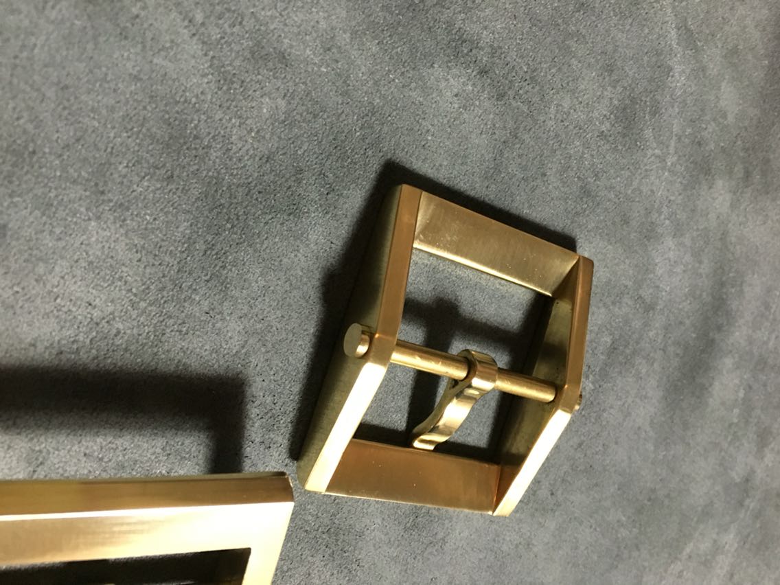 Handmade solid brass square buckle
