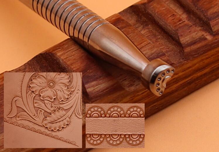 Leather Carving Half-Flower Heart Stamp
