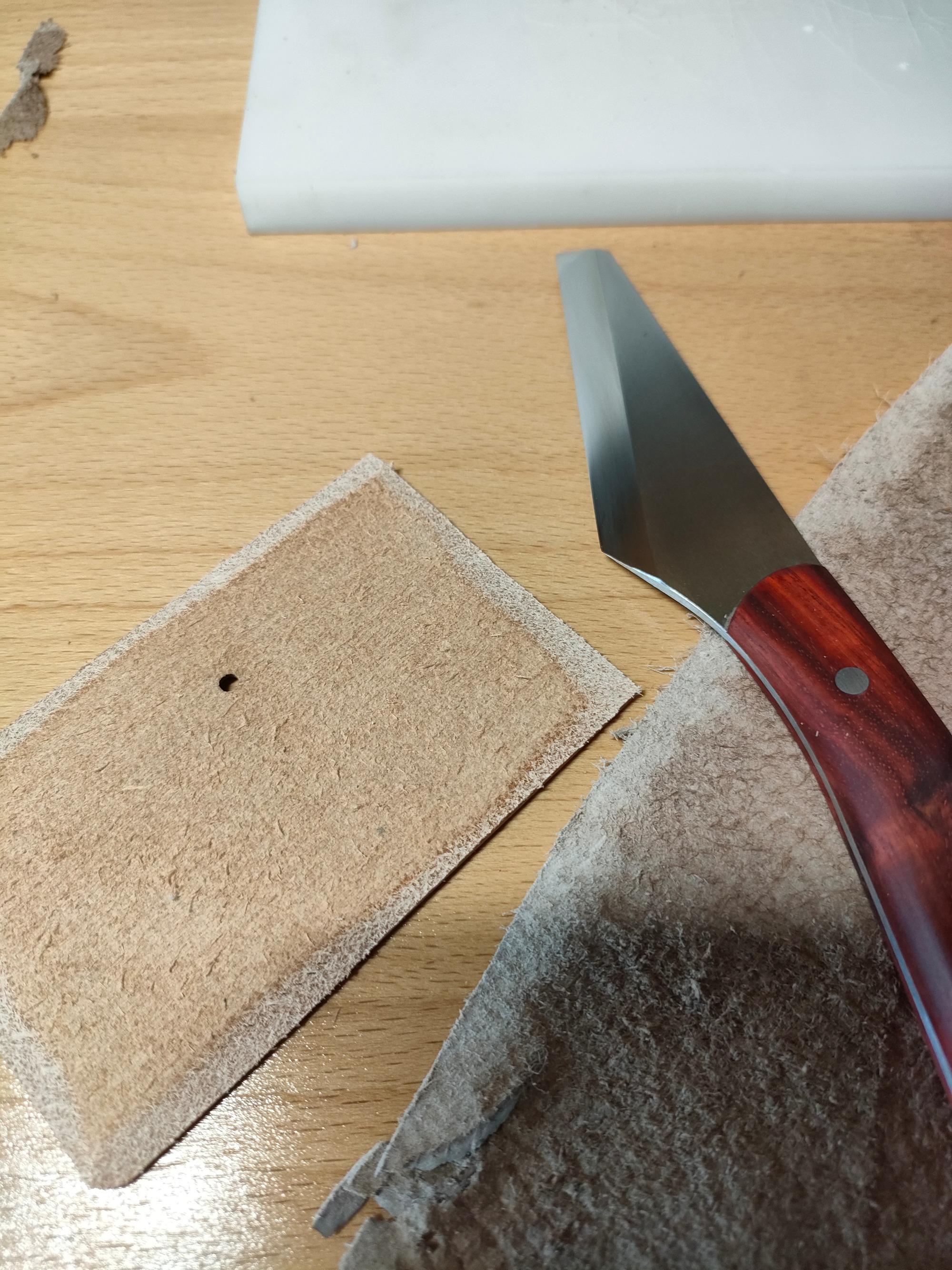 KL rosewood handle clip tip straight cutting knife