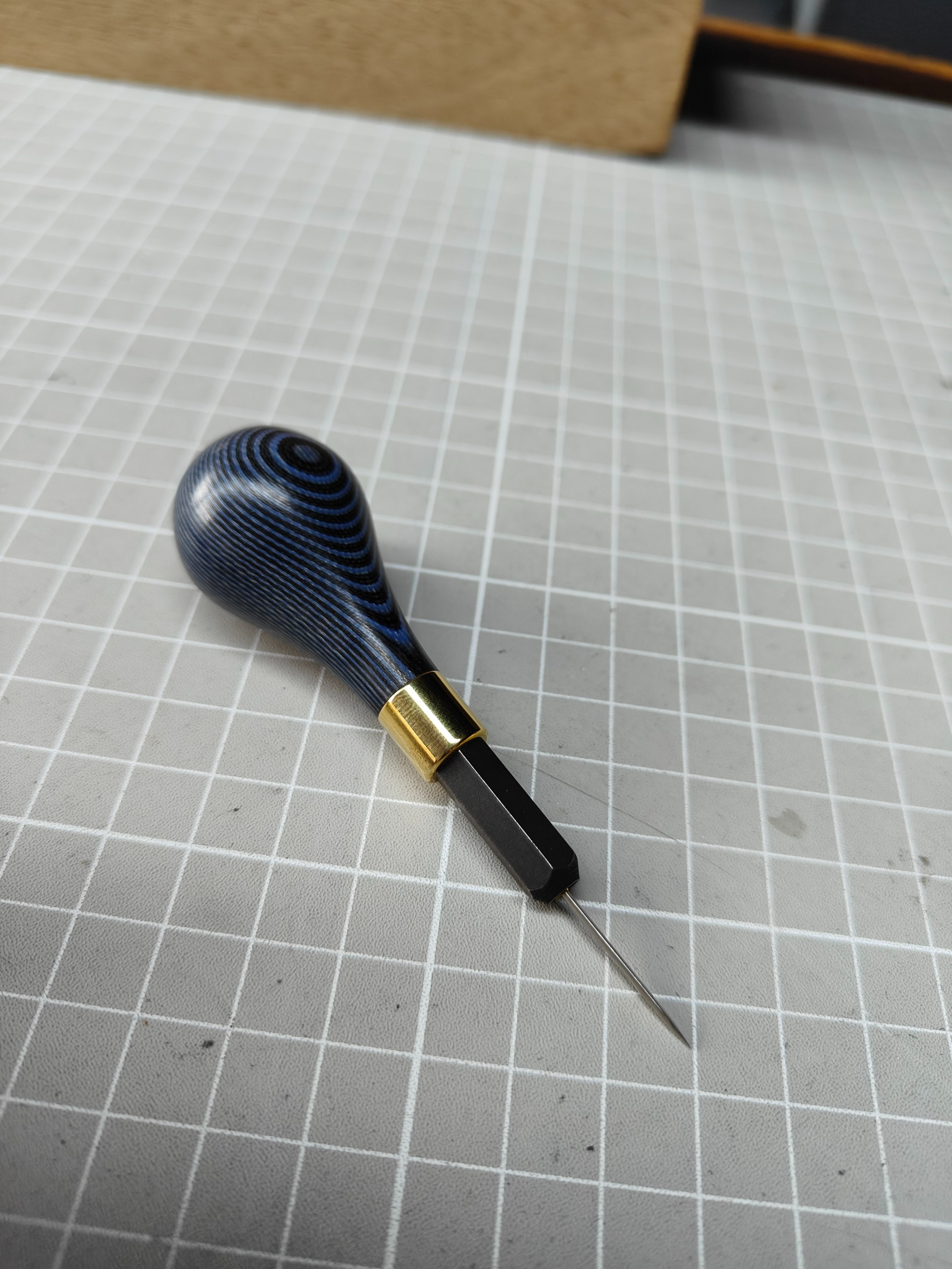 Blue handle awl
