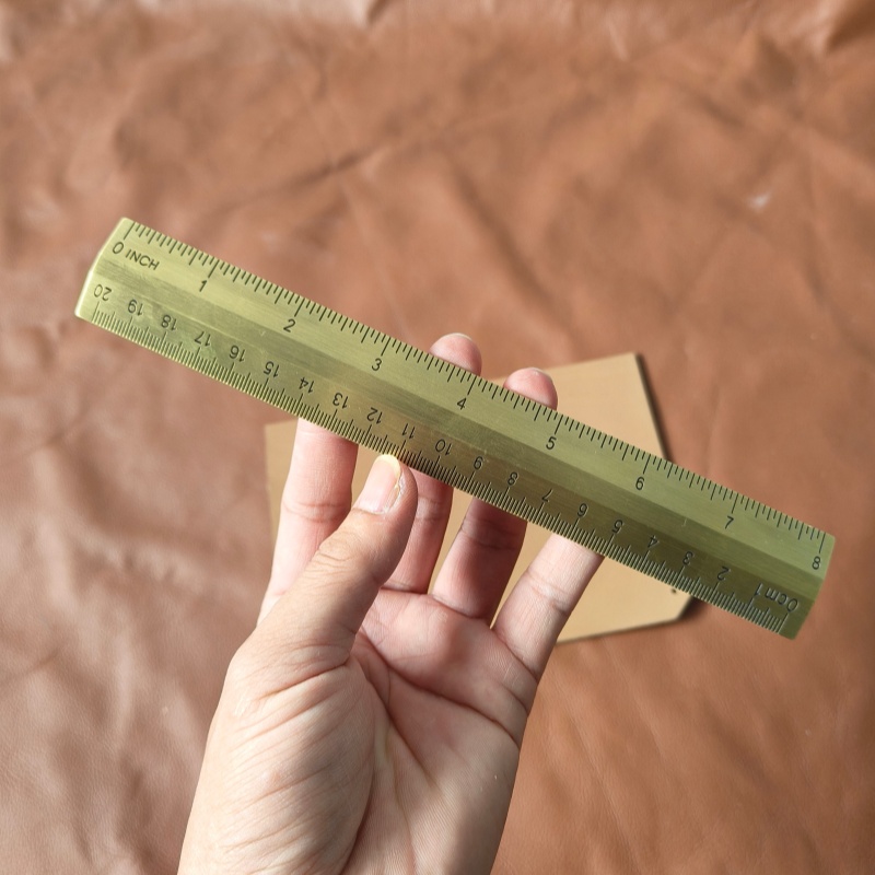 Brass ruler with Inch and CM